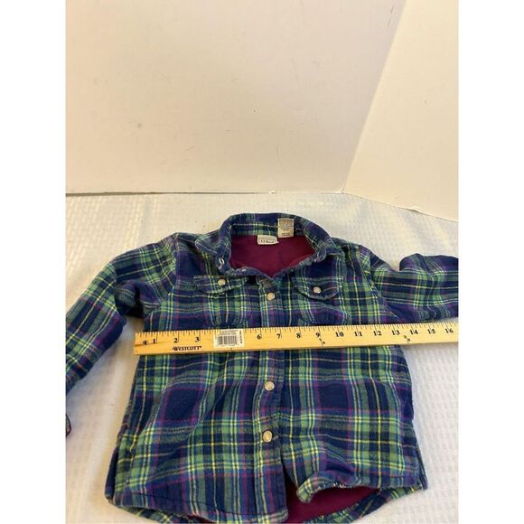 LL bean flannel fleece snap buttons girls size 4 rn#71341 - Picture 6 of 7